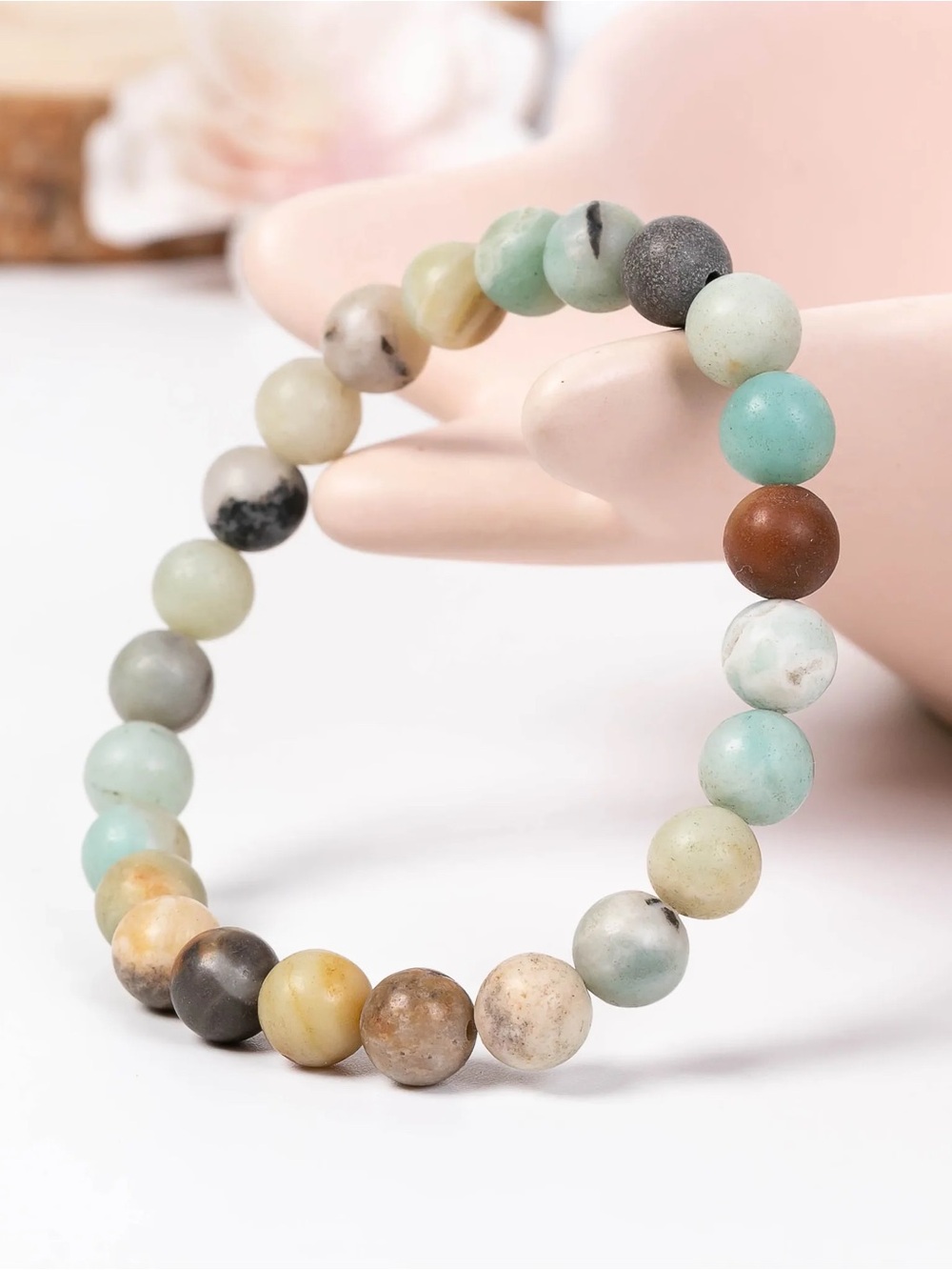 🆕New Amazonite 8mm Healing Gemstone Bracelet - Picture 2 of 2